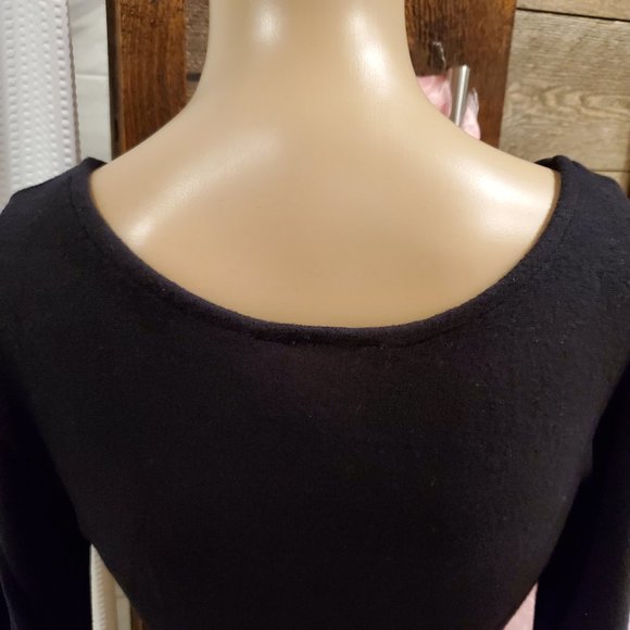 Belita USA Crop Top Bow Tie Black Long Sleeve S - Picture 7 of 10
